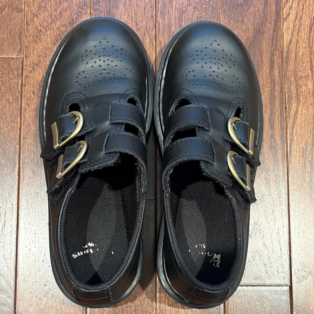 Dr. Martens Kids Size 2 Black Leather Mary Jane Shoes Buckle Strap for Uniform - Picture 6 of 9
